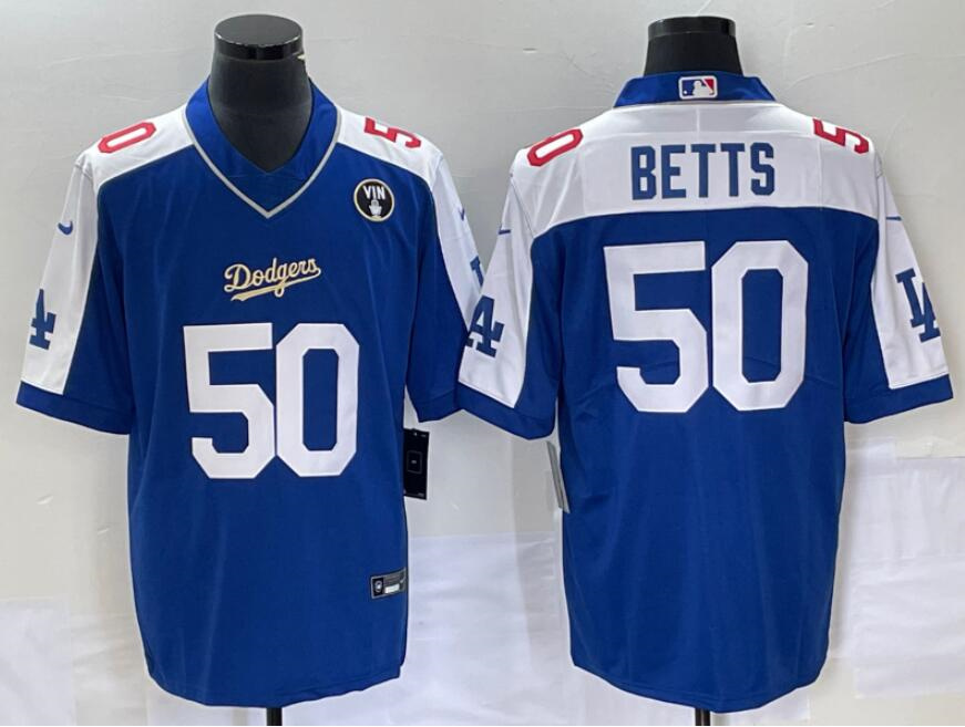 Men's Los Angeles Dodgers Active Player Custom Blue Vin Scully Patch Cool Base Stitched Baseball Jersey